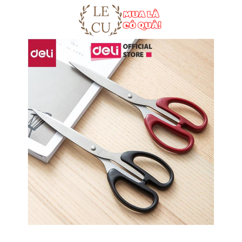 [COMBO 3/1] Kéo 210mm Deli, Đen/Đỏ - E6010 [Deli]