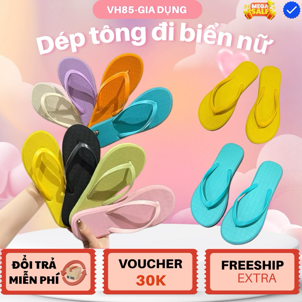 Dép Tông Nữ Đi Biển Thoáng Mát – Dép Nữ Xỏ Ngón Nhiều Màu Êm Chân