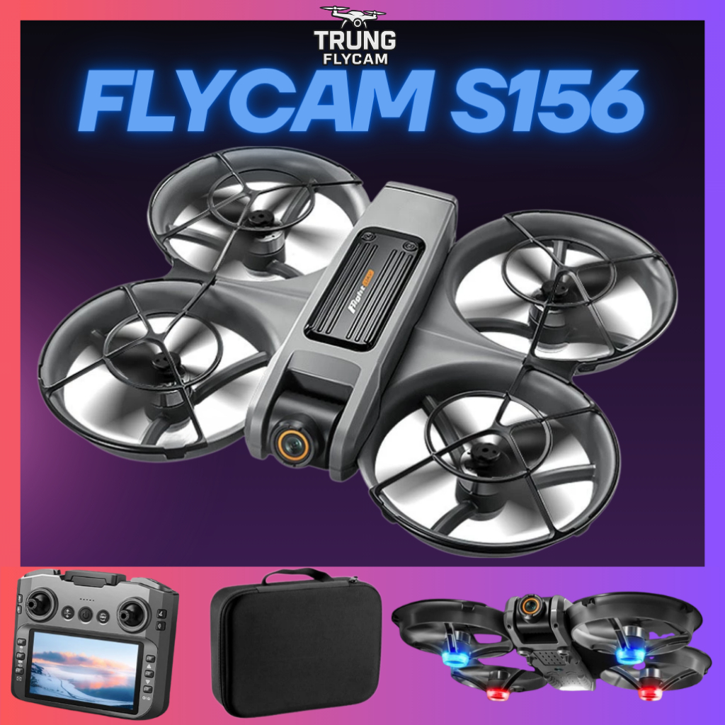 Drone S156 – Camera 4K siêu nét, tay cầm màn hình, có cảm biến, dễ bay, Flaicam mini Giá rẻ
