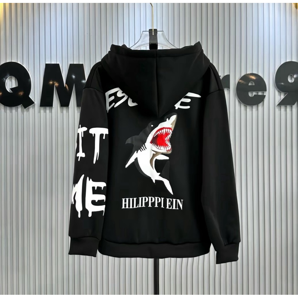 Áo Cá Mập Logo (Sắt) nỉ bông mũ hai lớp hottrend nam nữ boy phố girl phố
