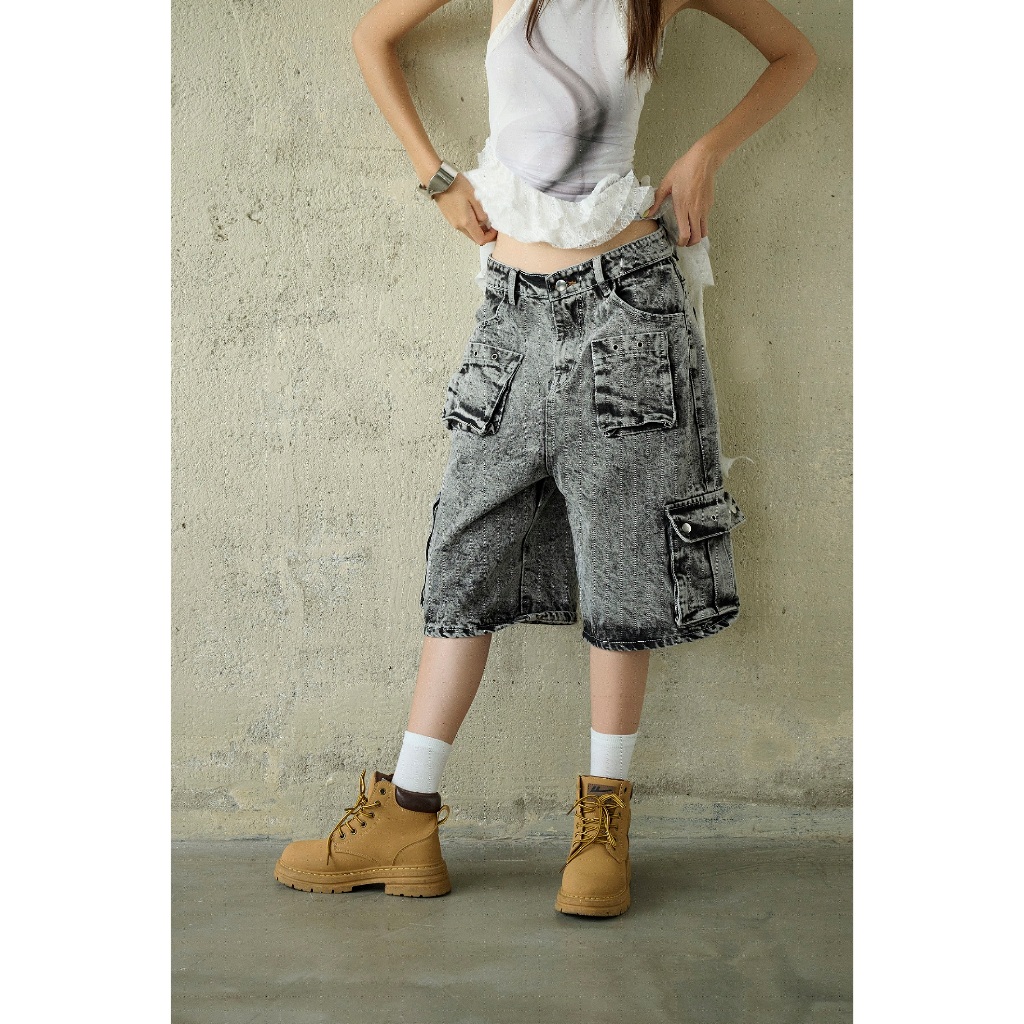 Quần jean túi hộp | GLITCH SHORT - VELIXX