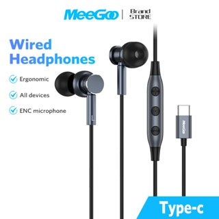 Tai Nghe Có Dây Nhét Tai Type C MeeGoo Có Mic Bass Hay Nghe Nhạc Cho 16 pro max Samsung Xiaimi Oppo