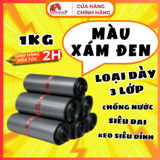 [ Màu Xám Đen ] 1Kg Túi Gói Hàng Niêm Phong Siêu Dai, Chống Nước Dày Dặn