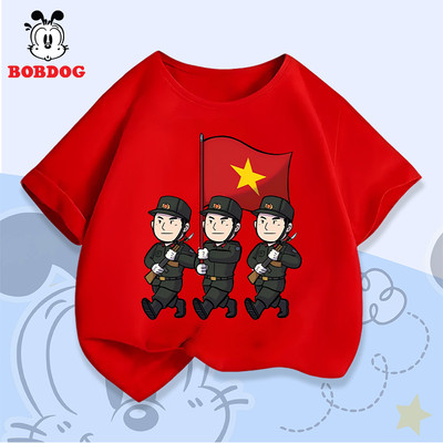 Áo thun cho bé BOBDOG áo phông trẻ em chất thun cotton thoáng mát in hình Việt Nam 2/9 cho bé