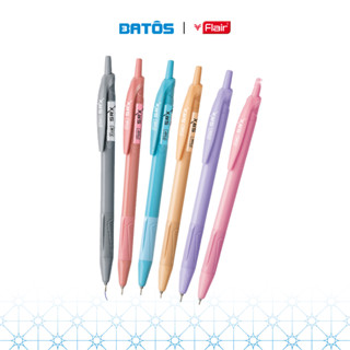 [Đầu bi siêu bền]Hộp 12 bút bi 0.5 siêu trơn màu Pastel có đệm chống mỏi Flair SRX