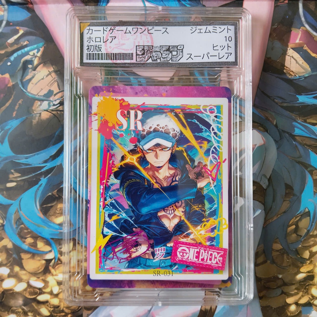 Tranh Thẻ Khung slab Trafalgar Law signed label 10 Point One Piece Nf39 12