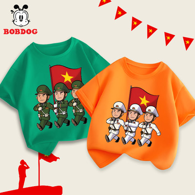 Áo thun cho bé BOBDOG áo phông vải cotton mỏng mát in hình cute cho bé mừng ngày giải phóng 2/9
