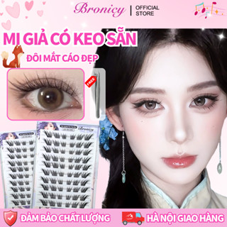  Bronicy Lông Mi Giả Có Keo Sẵn Không Cần Keo Mi Anime Mắt Cáo Tự Dính Tự Nhiên Mi Giả Tách Sợi Cụm 