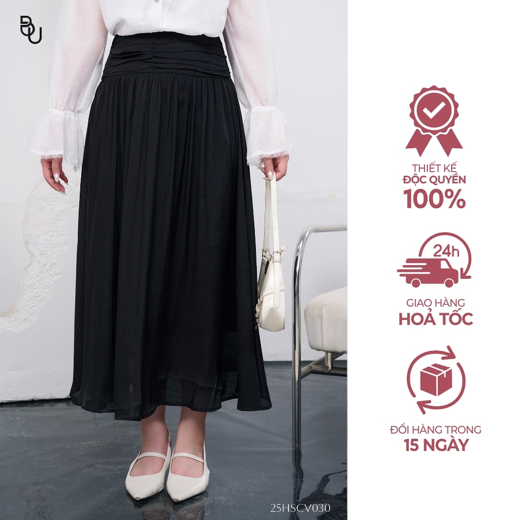 Chân váy bèo nhún giả cạp thấp BIGSIZE (55kg đến 95kg) – 25HSCV030  - [BUstu Bigsize]