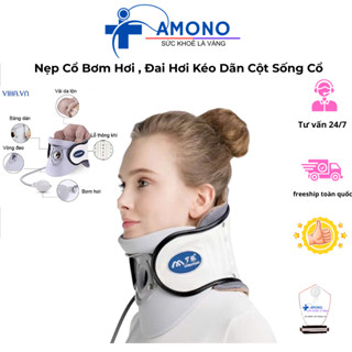 Nẹp Cổ Bơm Hơi AMONO , Đai Hơi Kéo Dãn Cột Sống Cổ, Đai Hơi Định Hình Cổ C02 Giảm Đau Vùng Cổ Vai Gáy