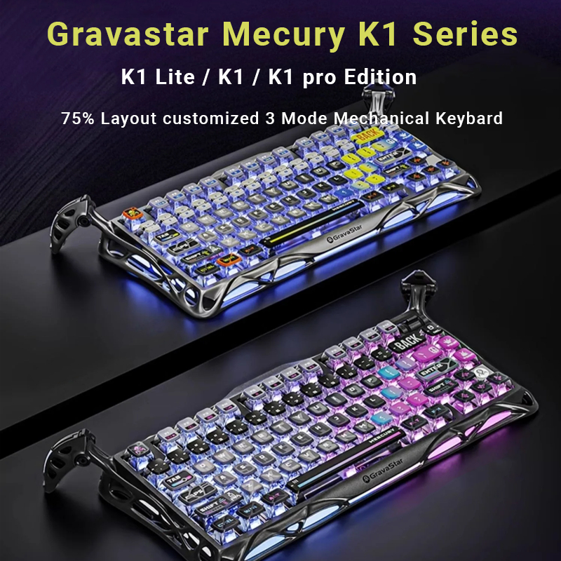 Bàn phím cơ Gravastar Mecury K1 Series - Layout75 - 3 Mode kết nối - Fullkey hotswap - BH 12 Tháng