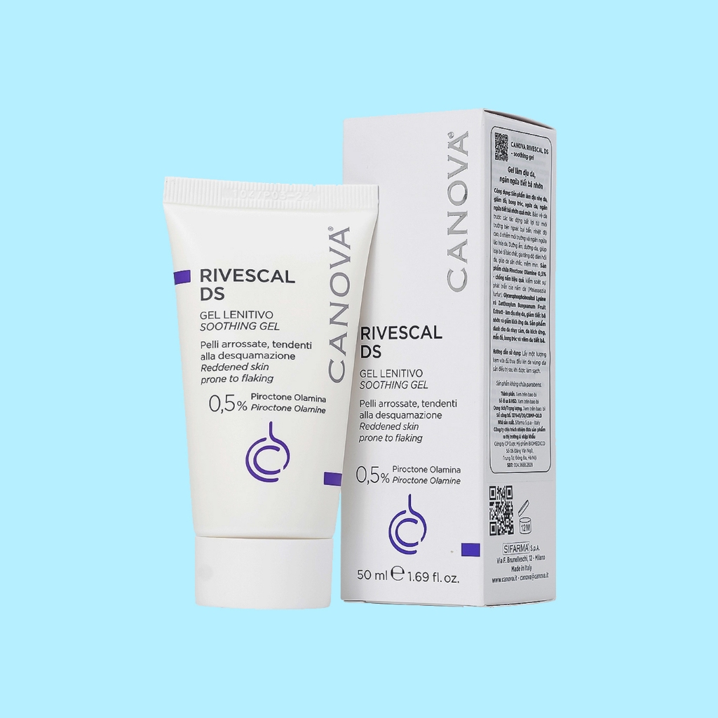 Gel giảm nấm làm dịu da đầu, tiết bã nhờn Canova Rivescal DS Gel 50ml