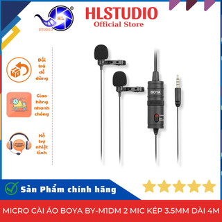 Micro cài áo boya by-m1dm 2 mic kép 3.5mm dài 4m chính hãng