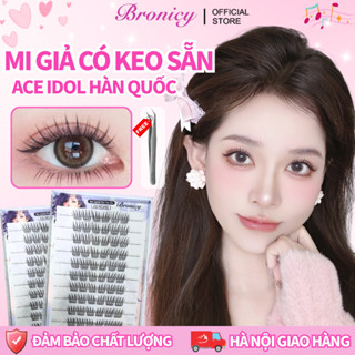 Bronicy Lông Mi Giả Có Keo Sẵn 10 Hàng Mi Giả Cụm ACE Idol Hàn Quốc Tự Nhiên Tự Dính Không Cần Keo