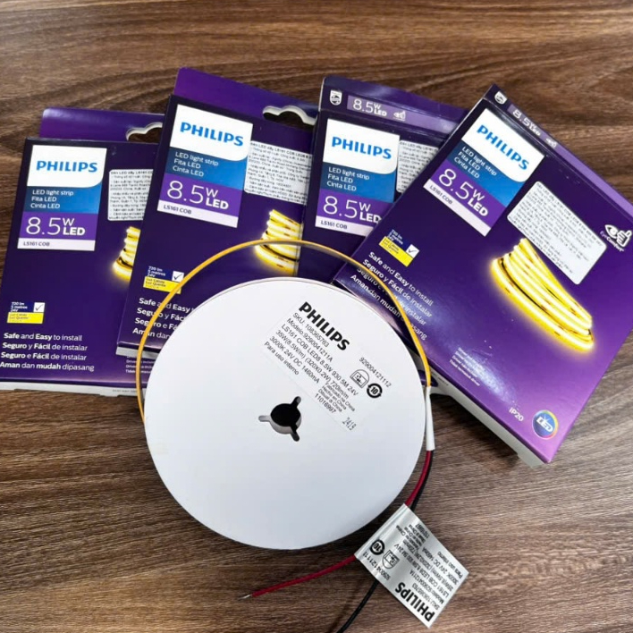 Dây led dán COB Philips 5m - mẫu mới - siêu sáng 8w, 12w, 13w