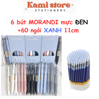 Combo 6 Bút 60 Ngòi Bút Gel Basic Xanh, Đen,Đỏ Kami Store BV06