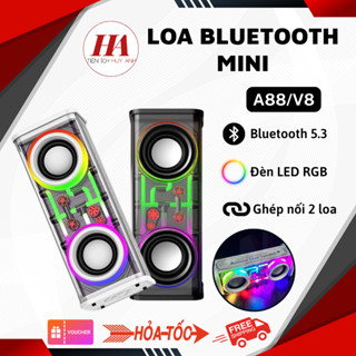  Loa Bluetooth Không dây A88 V8 Mini Cầm Tay - Pin 1800mAh - LED Nháy Theo Nhạc - Kết Nối TWS 