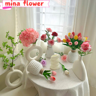 Lọ cắm hoa Bình hoa nhựa giả gốm phong cách bắc âu trang trí nhà cửa, Decor phòng - Mina flower