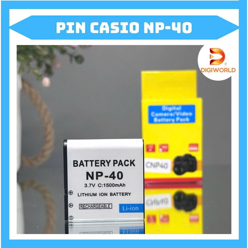 Pin Casio NP-40 ( pin thay thế dung lượng cao ) Ex-450 EX-FC100 EX-FC150 EX-P505 EX-P600 EX-P700 EX-