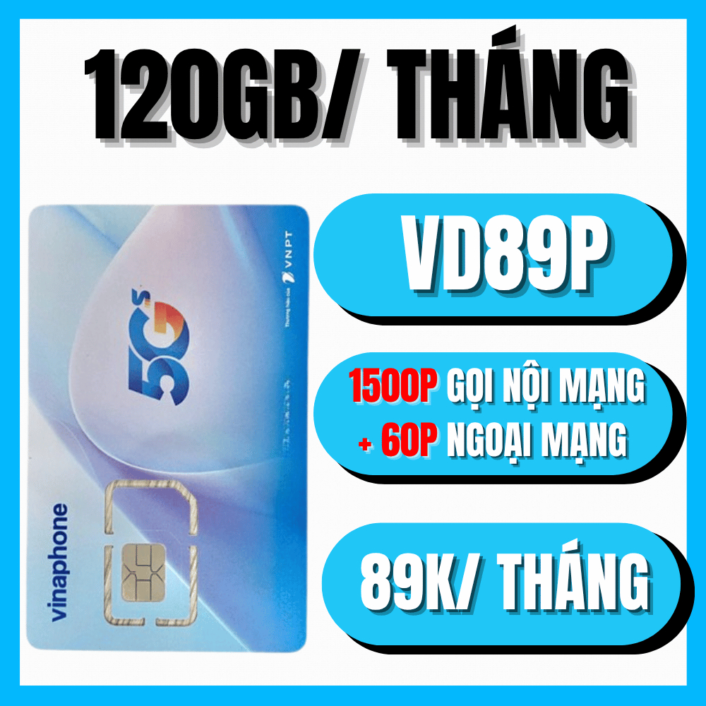 FREE 1 THÁNG - Sim Mạng Vinaphone 5G 180Gb/Tháng - 1500p Gọi Thả Ga Sóng Khỏe Dùng Toàn Quốc D79P VD