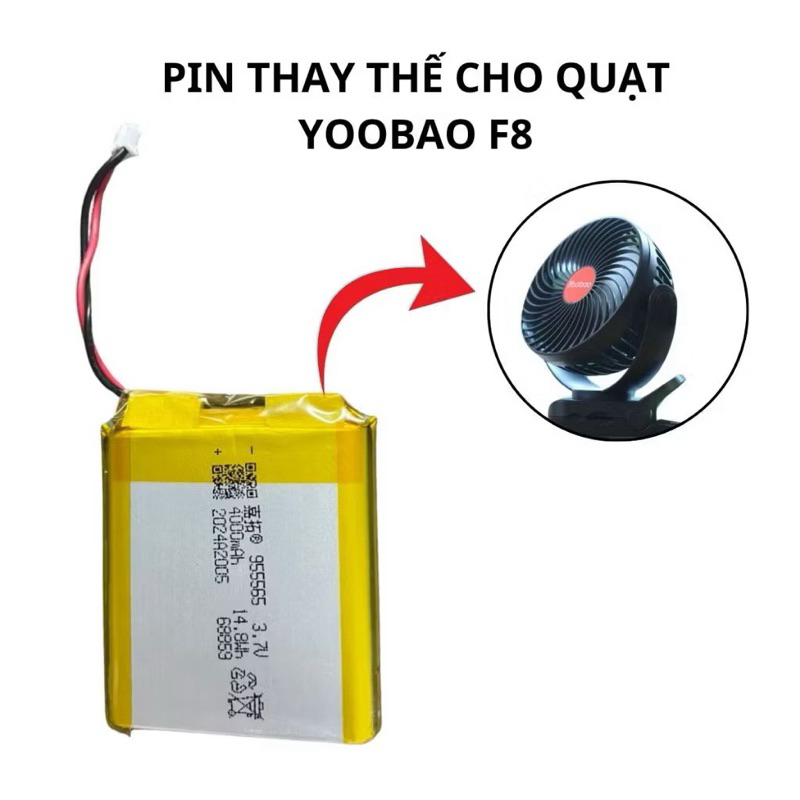 pin quạt Yoobao F8-8000mah