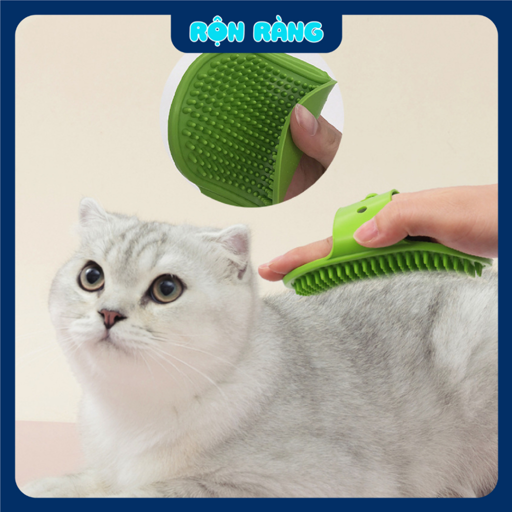 Bàn chải tắm cho chó mèo, bàn chải mát-xa cho chó mèo, bàn chải tắm mát-xa cho chó