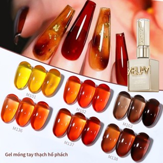  XEIJAYI 15ml Sơn móng tay màu hổ phách caramel mới phổ biến lâu trôi thích hợp cho tiệm làm móng và tự làm tại nhà 