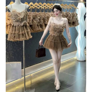 chân váy lưới Tầng dáng ngắn xòe bồng bềnh 4lop (có lót váy + lót quần có bộ chun) có big size