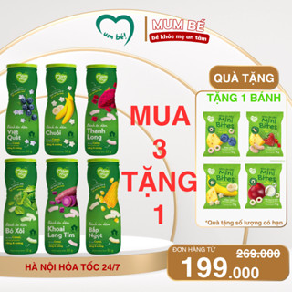 HŨ bánh ăn dặm Mămmy với 6 vị hoa quả giòn xốp tan ngay trong miệng, bánh mát dễ tiêu hóa cho bé 32g