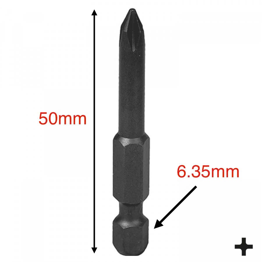 Mũi vặn vít bake Kingtony dài 50mm, Kích thước PH0, PH1, PH2, PH3