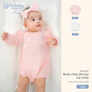 Body chip dài tay cài chéo BU Baby BMD210802 cho bé từ sơ sinh đến 12 tháng | Quần áo chính hãng BU Baby 