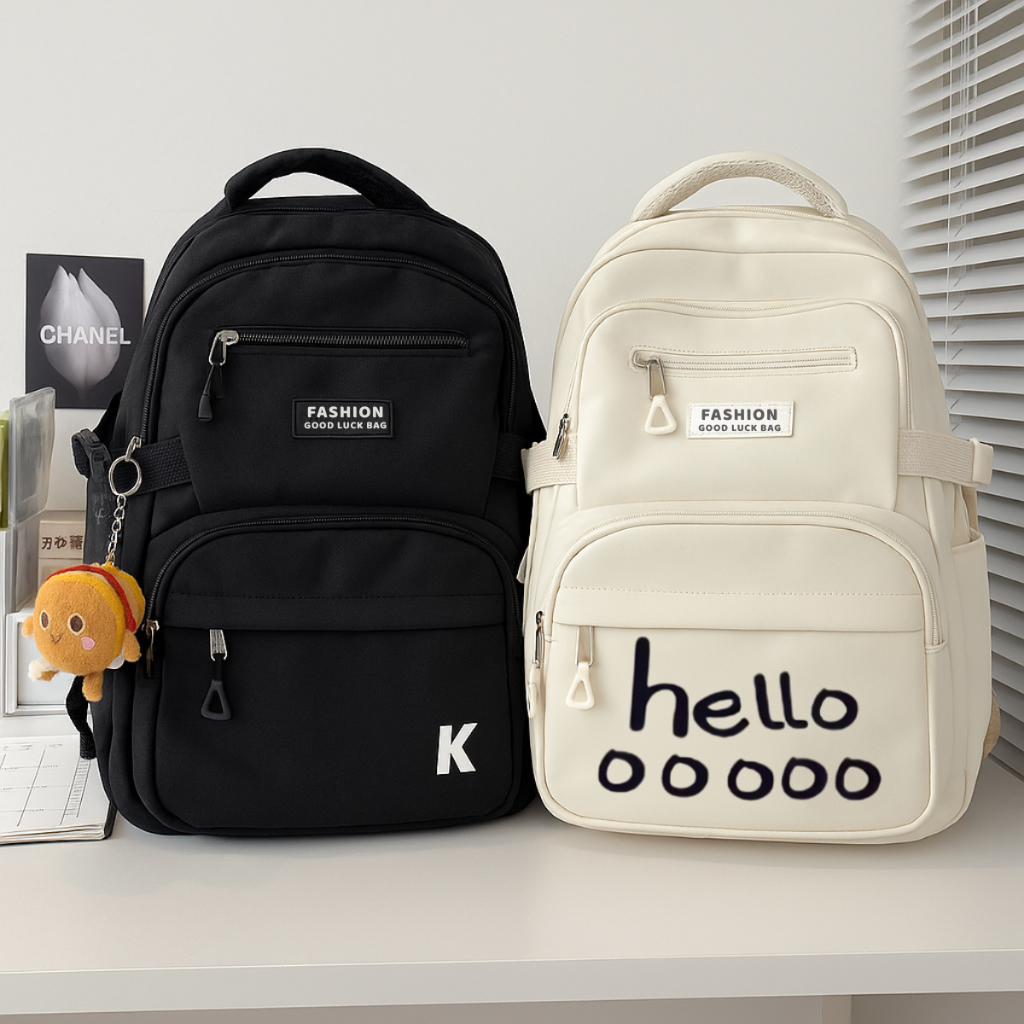Balo Đi Học Chữ K Ulzzang Hàn Quốc Nam Nữ Chống Nước, Balo Nam Nữ Thời Trang Đẹp Giá Rẻ Dễ Thương