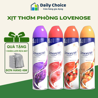 Xịt thơm phòng cao cấp Lovenose 320ml - Chiết suất thiên nhiên, khử mùi, thơm mát dễ chịu