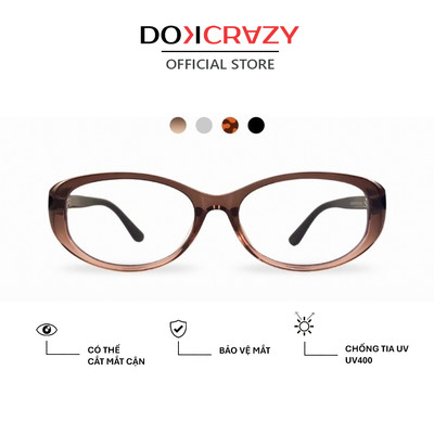 Gọng kính mắt tròn DOKCRAZY JADE nhựa sinh học cao cấp, dáng mắt mèo, chống ánh sáng xanh, UV400