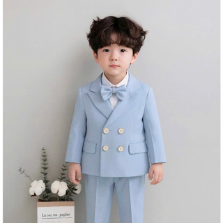  Vest Bé Trai 5 Chi Tiết MyaKids Bộ Vest Bé Trai Gồm Áo Vest dài tay Áo Vest Gile Áo Sơ Mi Nơ Và Quần Size 12-46kg 