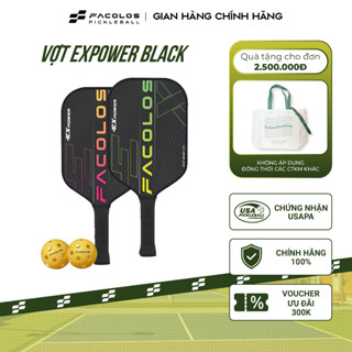Combo bộ 2 vợt Pickleball Facolos ExPower Black (ExPower Black 14mm) - Tặng 2 bóng