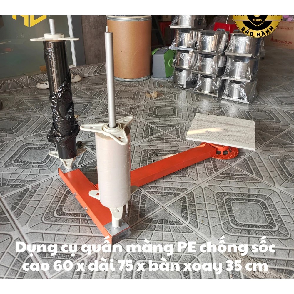 Dụng cụ quấn màng PE màng xốp bóng khí - Bàn quấn màng PE tải trọng 200 kg