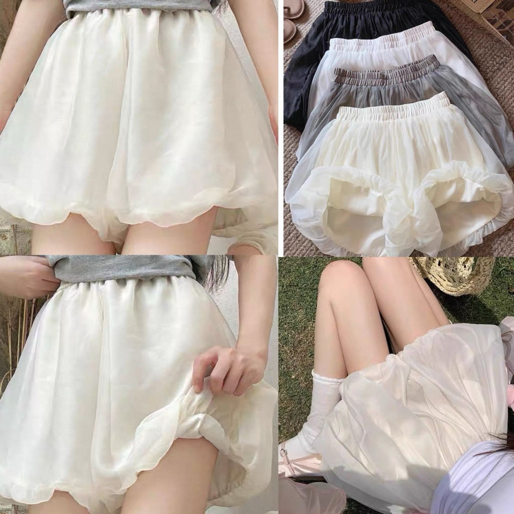(có big size) quần bí chất tơ dáng phồng lưng chun minisize bigsize