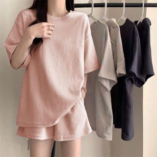 Set Đồ Nữ Cotton Tổ Ong Sài Gòn, Bộ Quần Đùi Áo Form Rộng Tay Lỡ Quần Ống Rộng Mặc Nhà, Đi Chơi