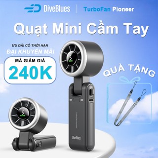  Diveblues quạt mini quạt điện cầm tay nhỏ gọn 5 cấp độ gió màn hình hiển thị rõ ràng quạt tích điện mini sạc nhanh fan 