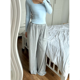 {MẶC ĐƯỢC CẠP CAO} Quần thun trơn ống rộng có túi hai bên | CHARMER