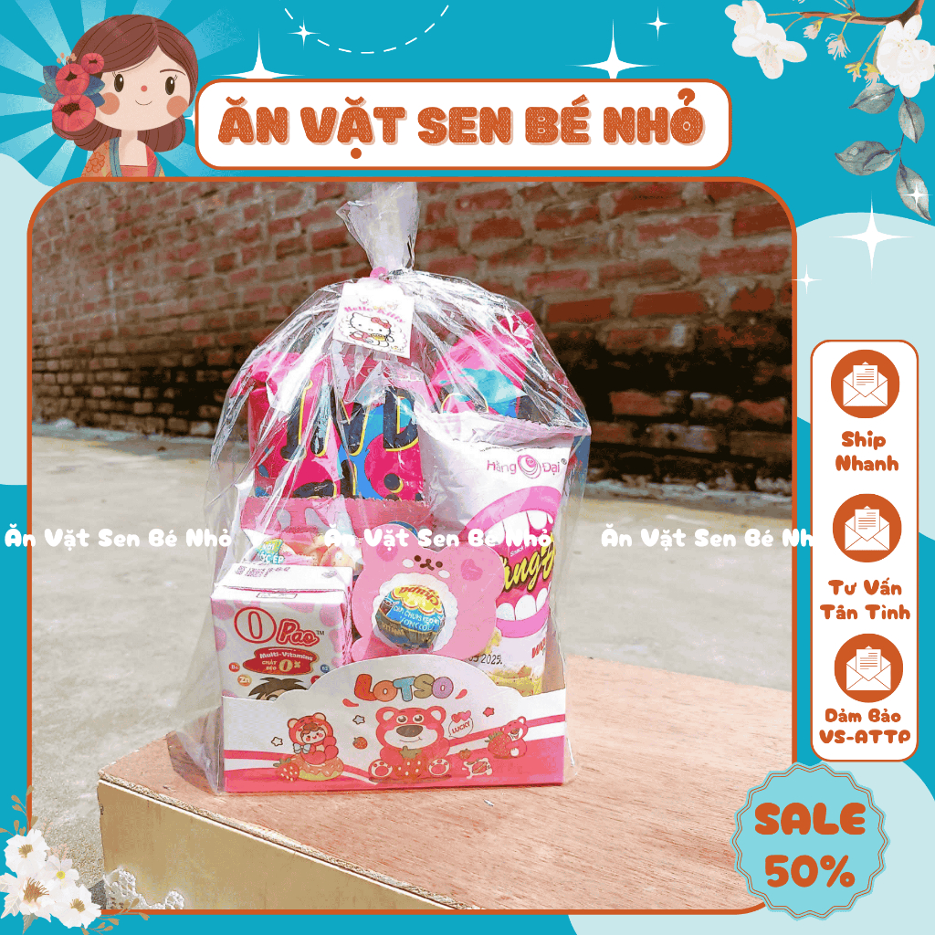 Túi Bánh Kẹo Màu Hồng / Thế Giới Đồ Ăn Vặt Màu Hồng, Kẹo Gấu Dâu, Concept Trang Trí Giỏ Quà Bánh Kẹo