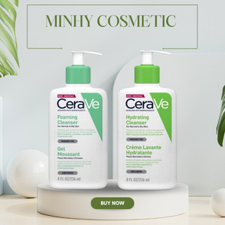  Sữa rửa mặt Cerave 236ml dưỡng ẩm sữa rửa mặt cho da dầu mụn da khô da nhạy cảm 