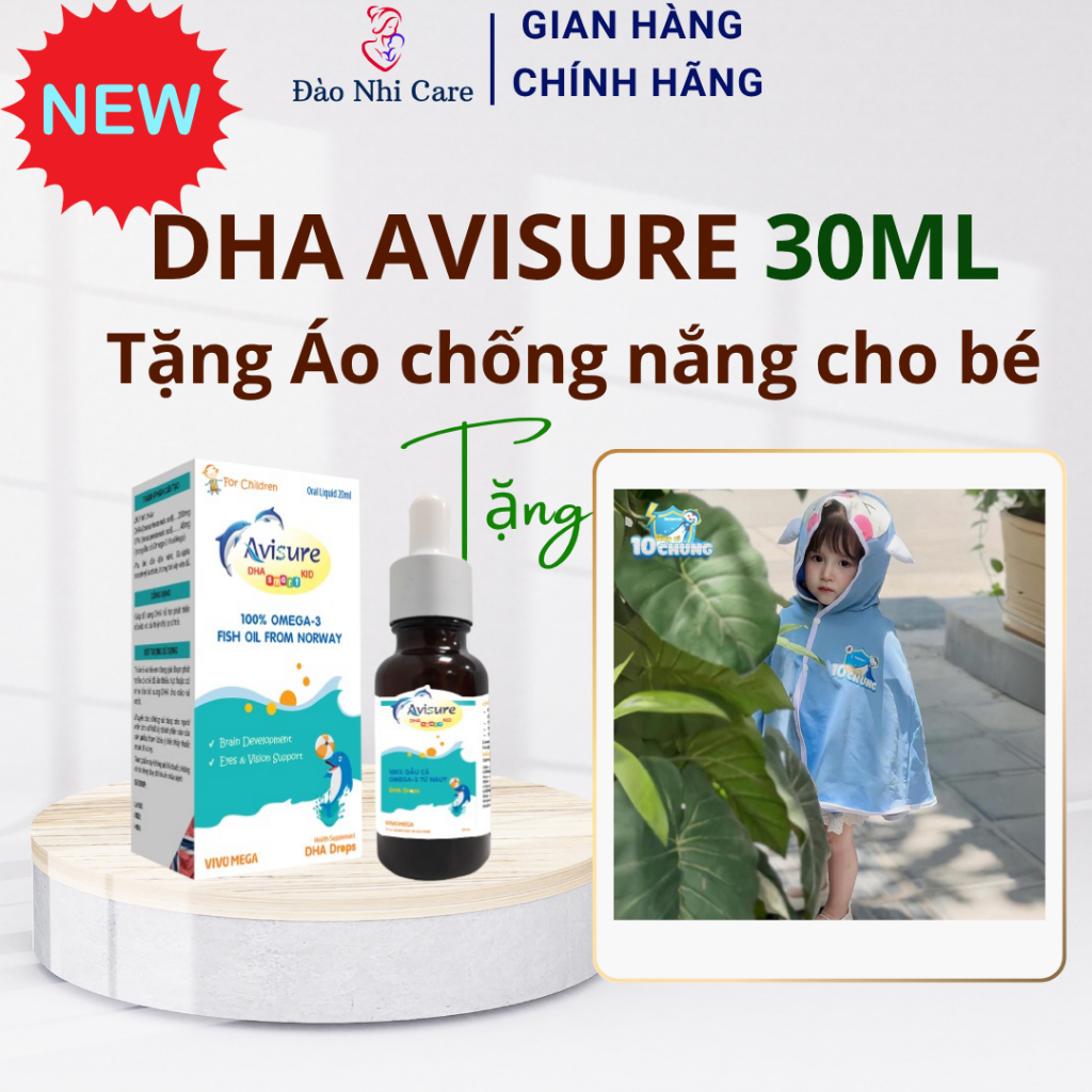 [MỚI 30ml Tích điểm] Chính hãng DHA AVISURE hỗ trợ IQ 30ml - Omega Vit Plus 100ml giúp bé thông minh