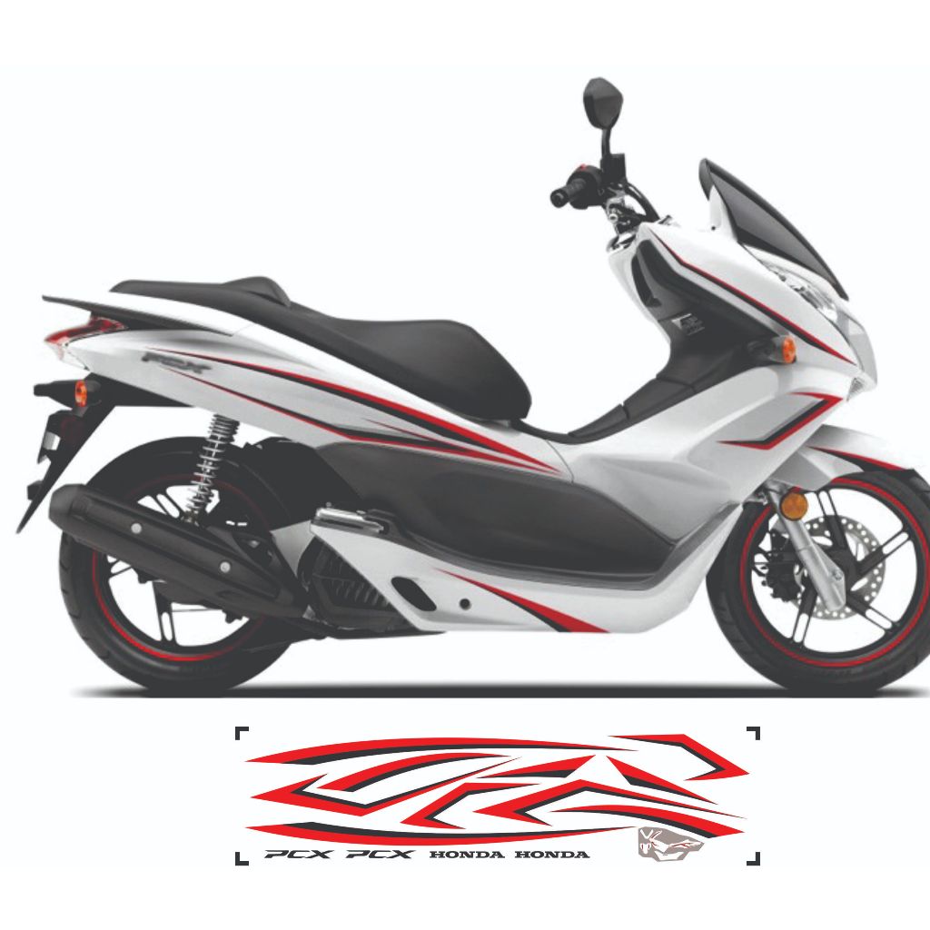 Tem rời  dán xe PCX đời 2010 đến 2020 mẫu tem chỉ đỏ đen cao cấp in 3 lớp không bau màu , dễ dán