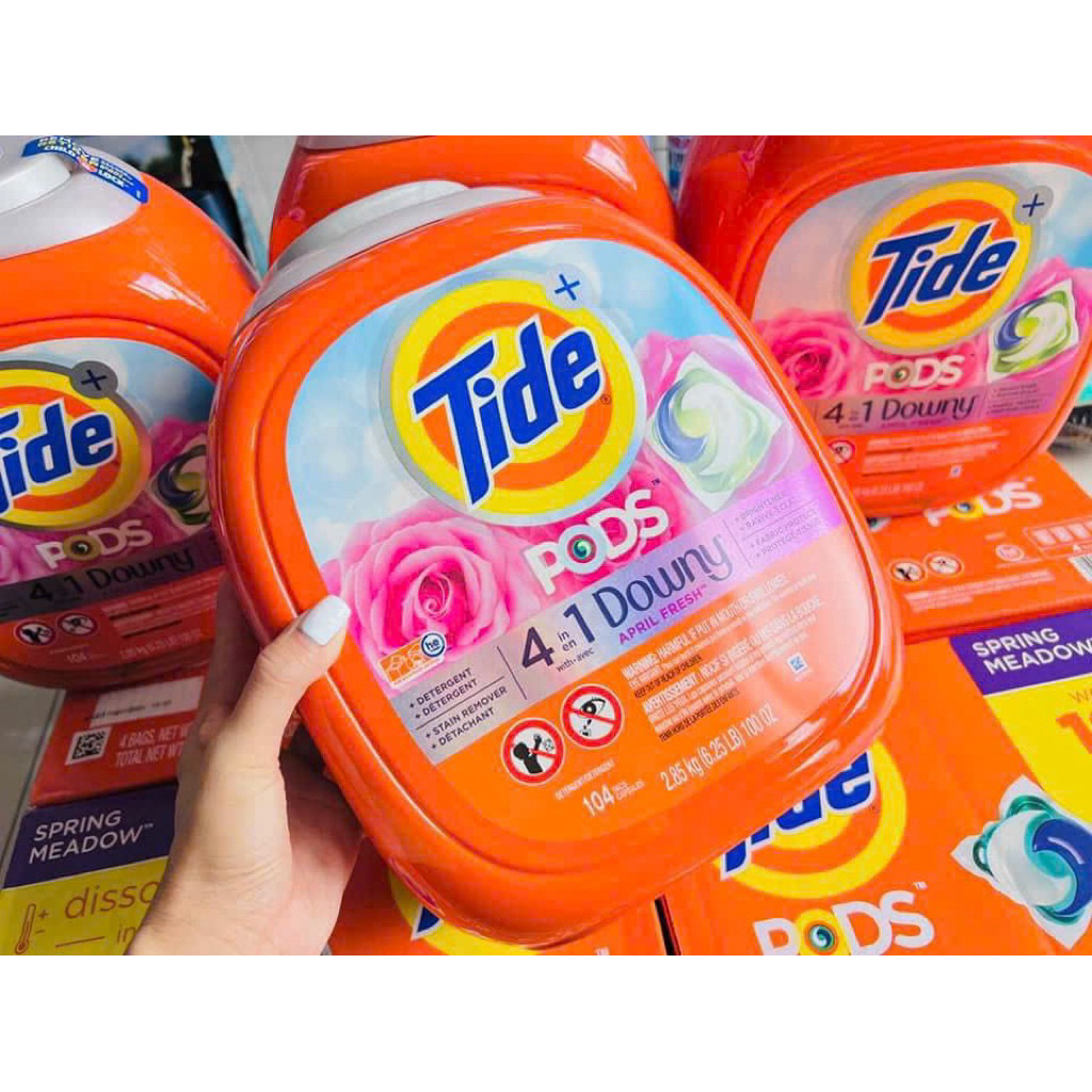 VIÊN GIẶT TIDE PODS 4IN1 DOWNY APRIL FRESH 104 VIÊN MỸ