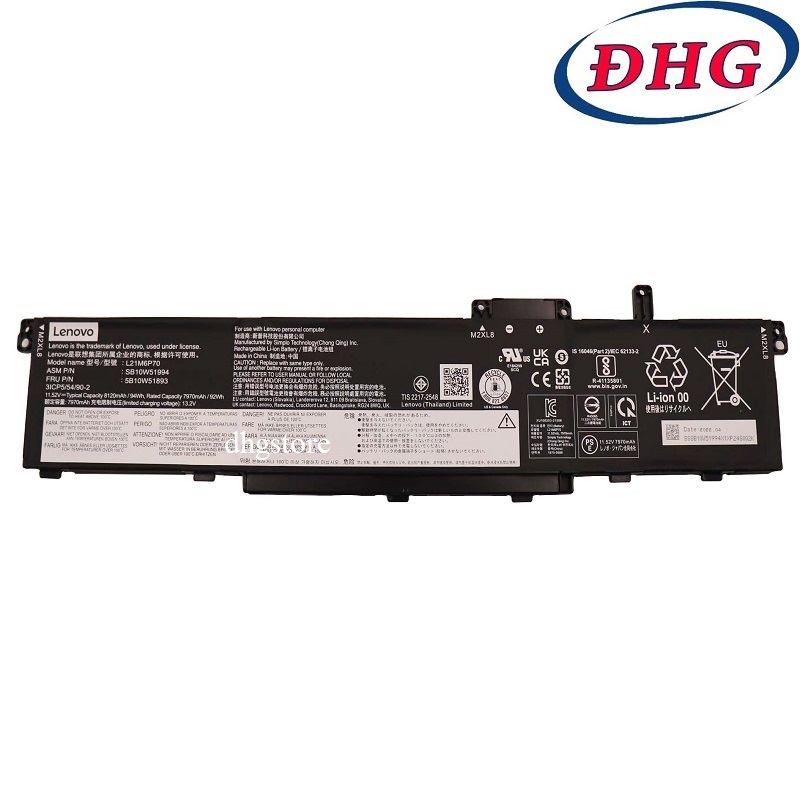 Pin laptop Lenovo ThinkPad P16 Gen 1, ThinkPad P16 Gen 2, L21M6P70 L21L6P70 94Wh