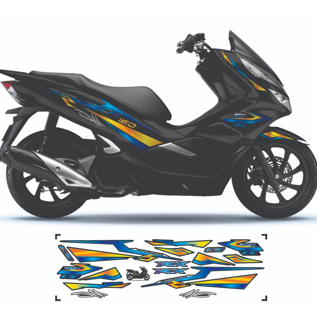 Tem dán xe PCX 150- 160  đỏ  mẫu tem rời 3 lớp cao cấp không bay màu bảo hành màu vĩnh viễn