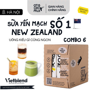  Thùng 6 Hộp 1 Lít Sữa Yến Mạch OTIS OAT MILK The Barista One Không Đường Hỗ Trợ Giảm Cân Eat Clean 