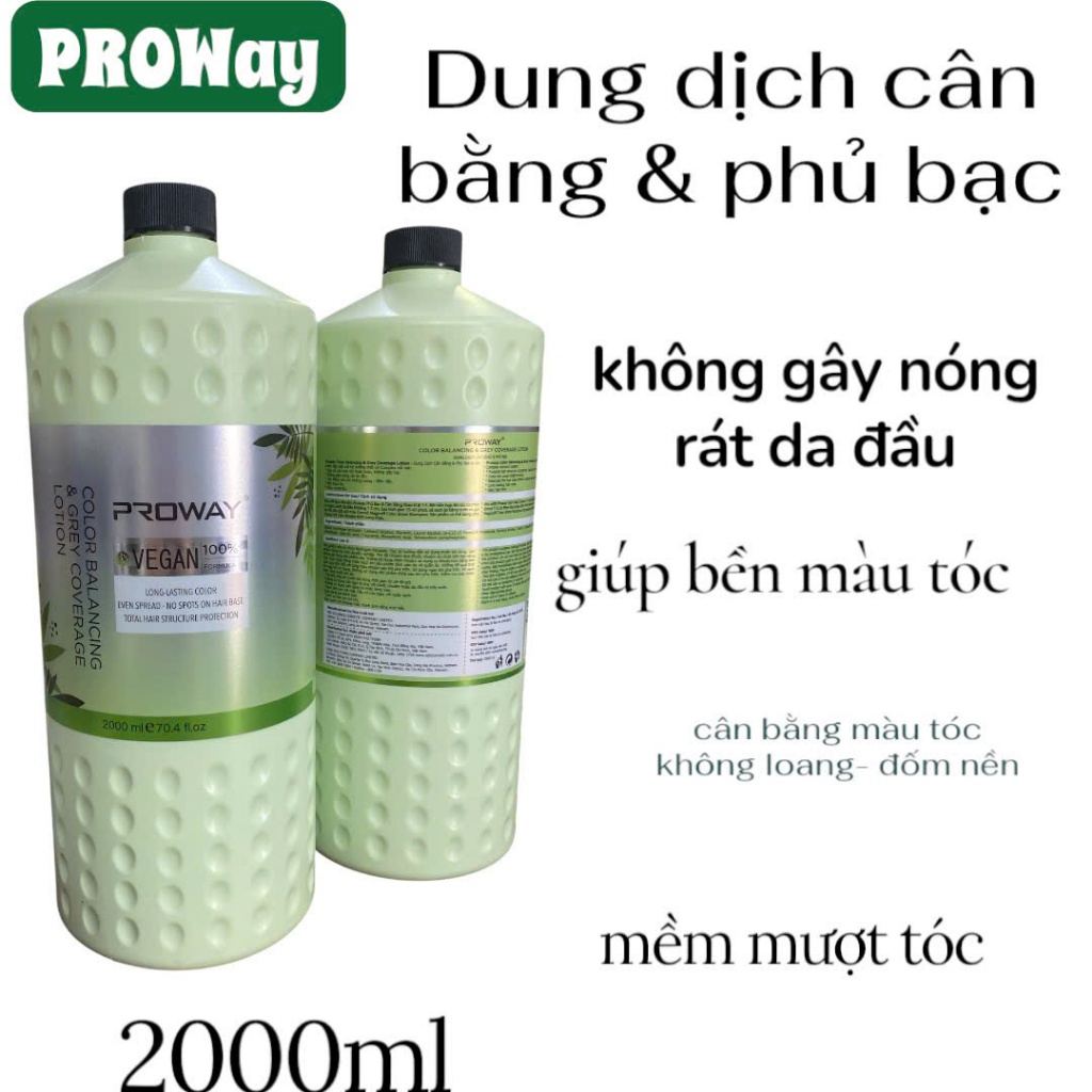 Oxy dung dịch cân bằng và phủ bạc trợ nhuộm PROWAY chai 2000ml